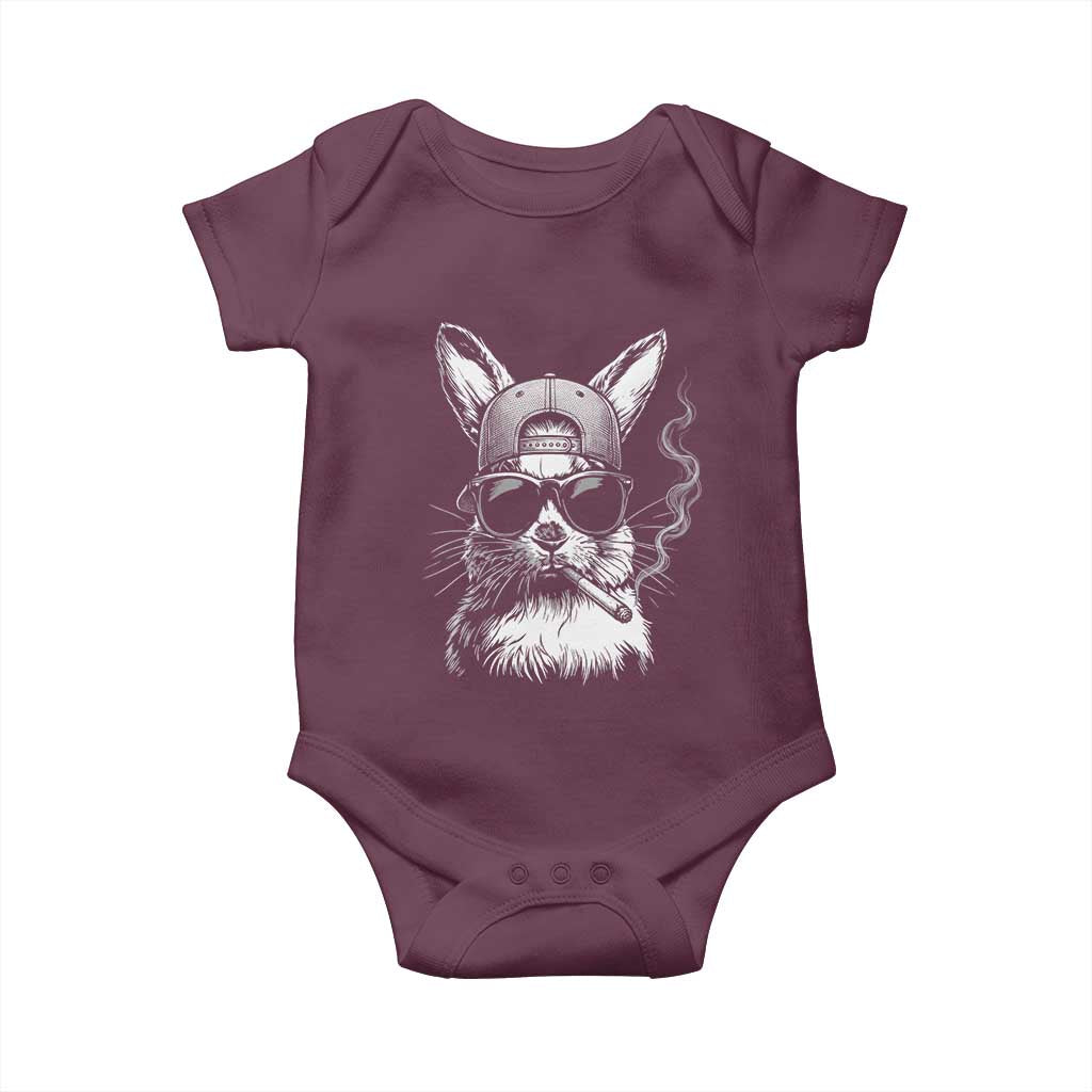 Funny Easter Bunny Smoking Meme Baby Onesie