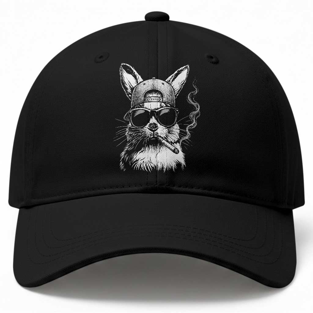 Funny Easter Bunny Smoking Meme Baseball Cap