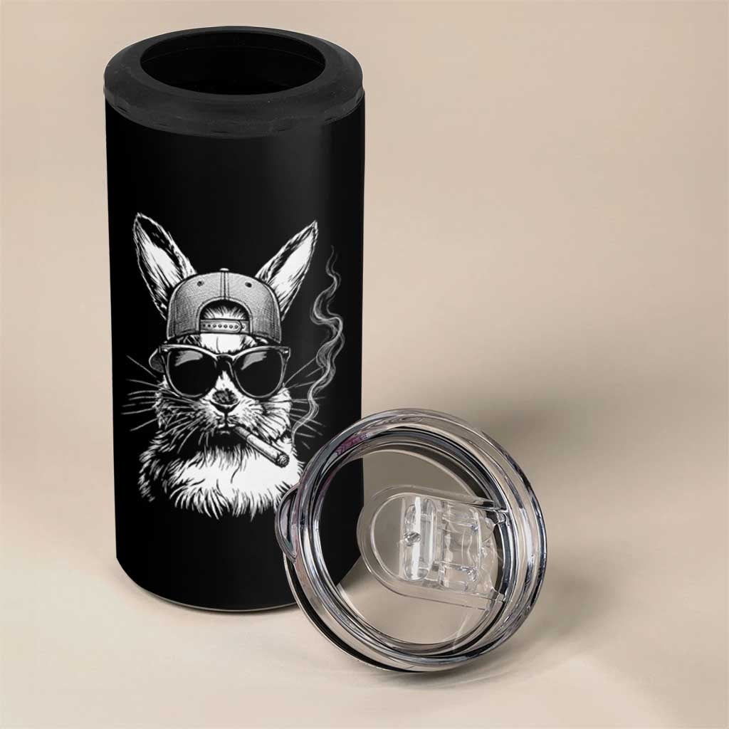 Funny Easter Bunny Smoking Meme 4 in 1 Can Cooler Tumbler