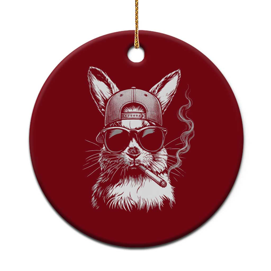 Funny Easter Bunny Smoking Meme Ceramic Ornament