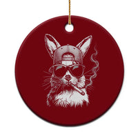 Funny Easter Bunny Smoking Meme Ceramic Ornament