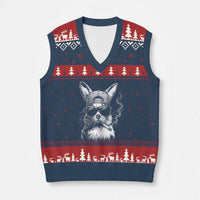 Funny Easter Bunny Smoking Meme V-Neck Knit Sweater Vest