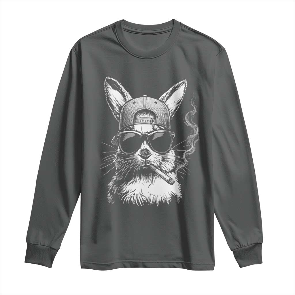 Funny Easter Bunny Smoking Meme Long Sleeve Shirt