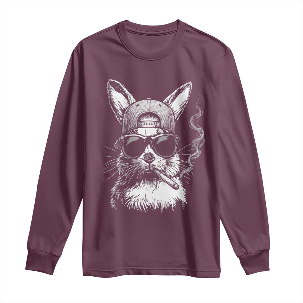 Funny Easter Bunny Smoking Meme Long Sleeve Shirt
