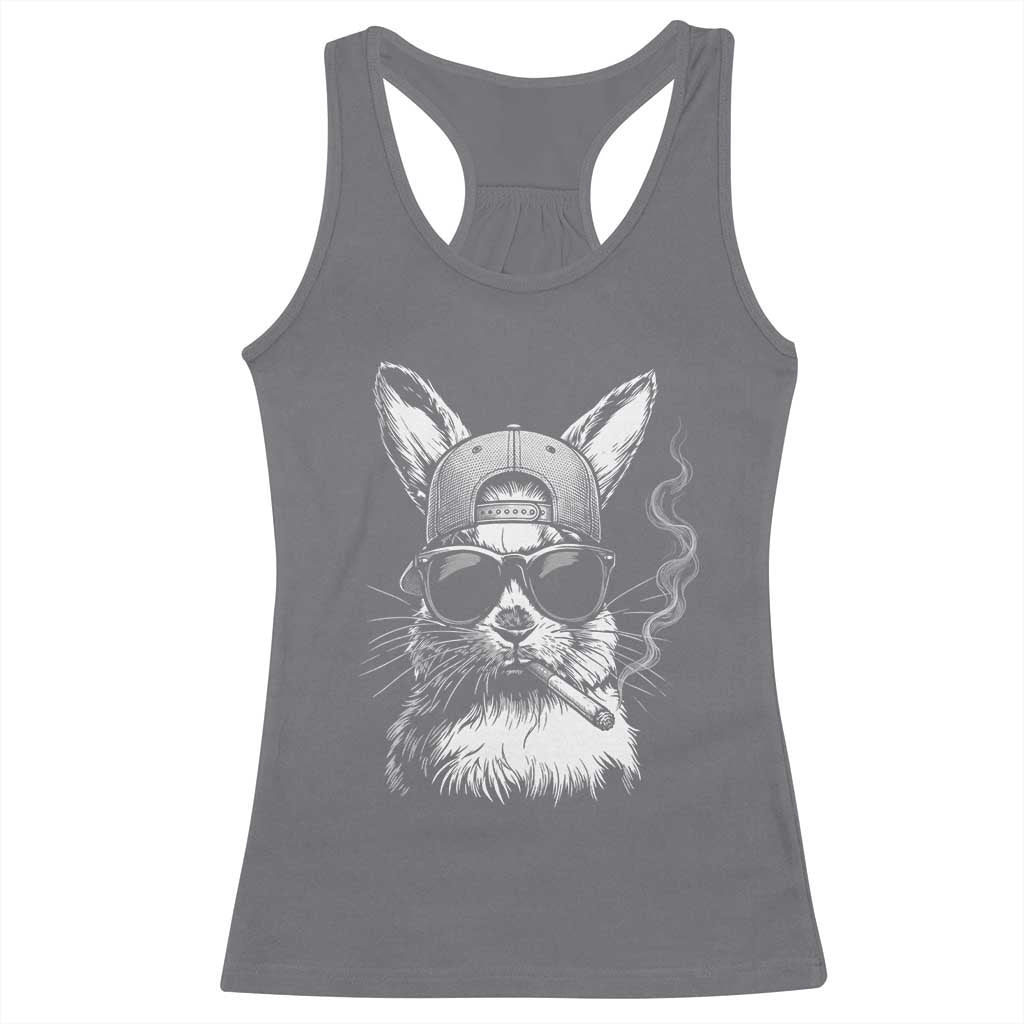 Funny Easter Bunny Smoking Meme Racerback Tank Top