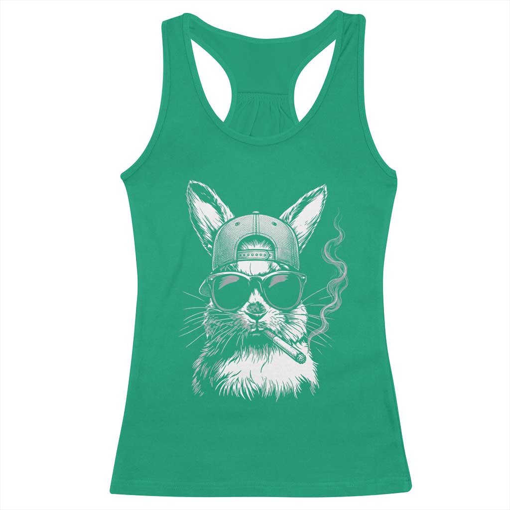 Funny Easter Bunny Smoking Meme Racerback Tank Top