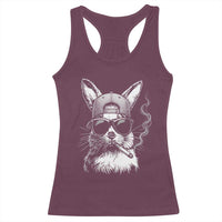 Funny Easter Bunny Smoking Meme Racerback Tank Top