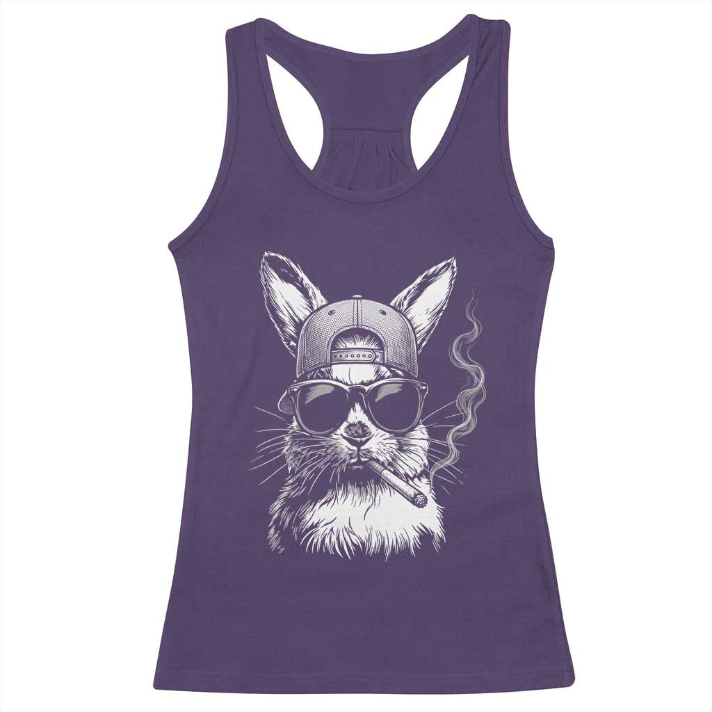 Funny Easter Bunny Smoking Meme Racerback Tank Top