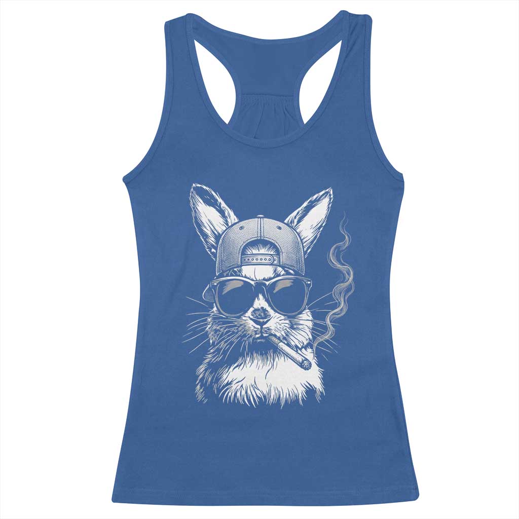 Funny Easter Bunny Smoking Meme Racerback Tank Top