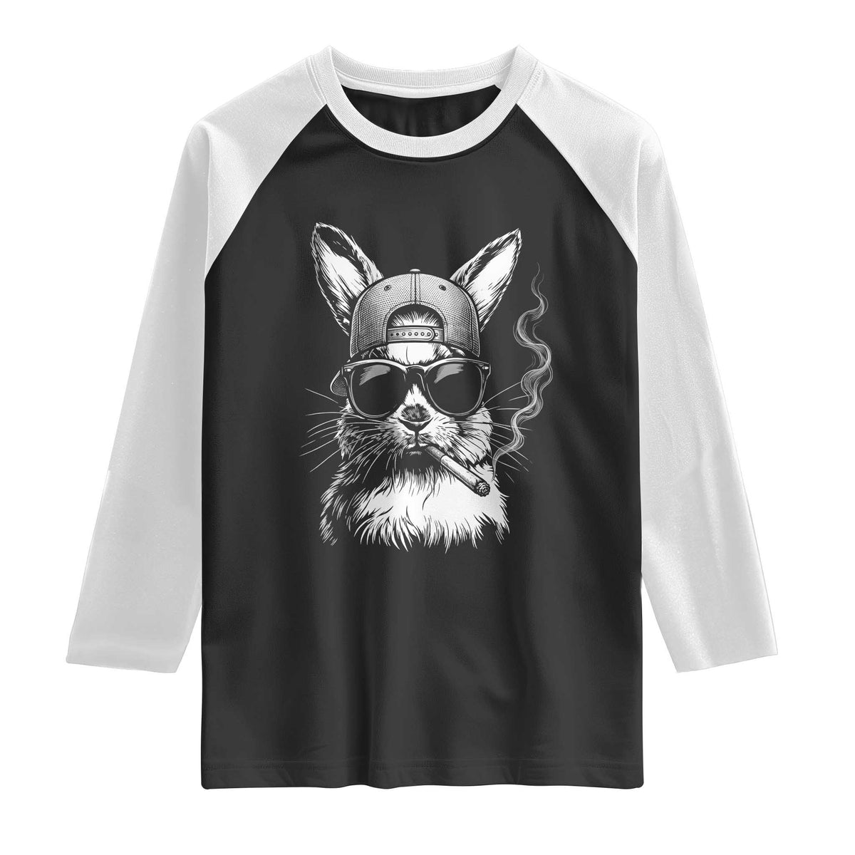 Funny Easter Bunny Smoking Meme Raglan Shirt
