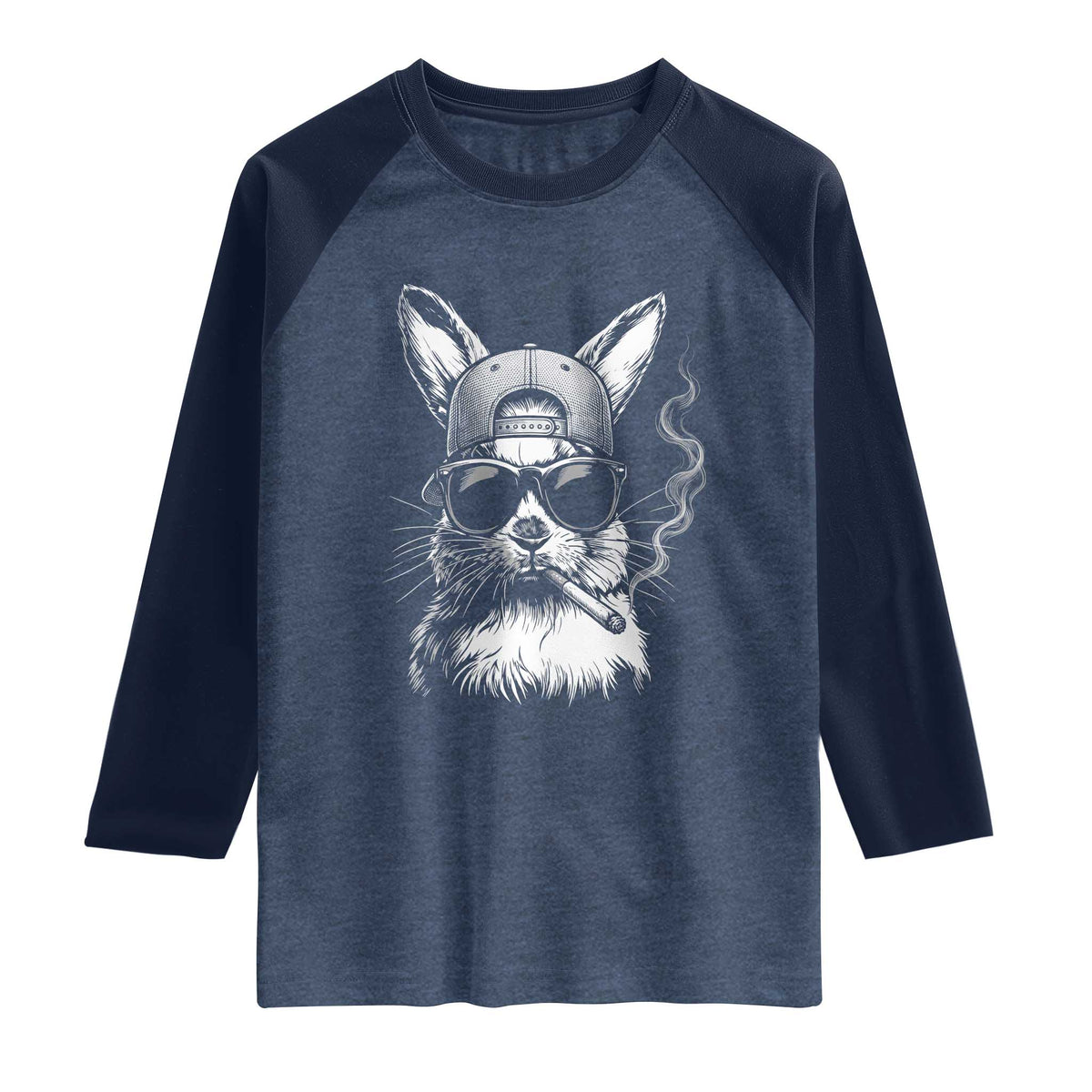 Funny Easter Bunny Smoking Meme Raglan Shirt