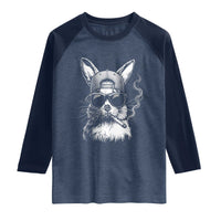 Funny Easter Bunny Smoking Meme Raglan Shirt