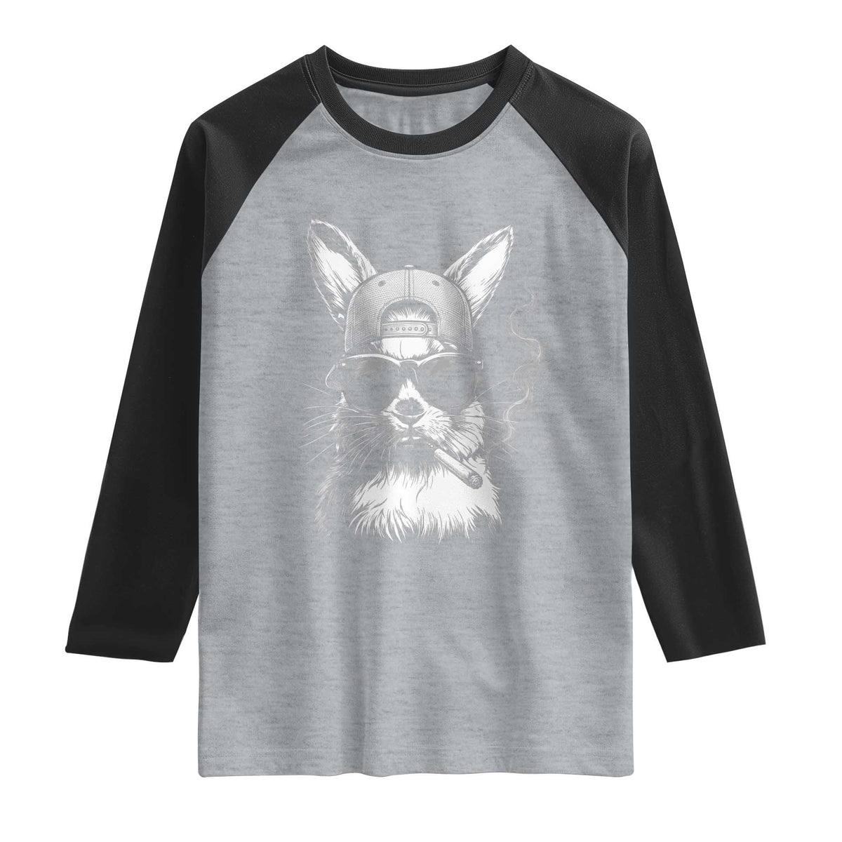 Funny Easter Bunny Smoking Meme Raglan Shirt
