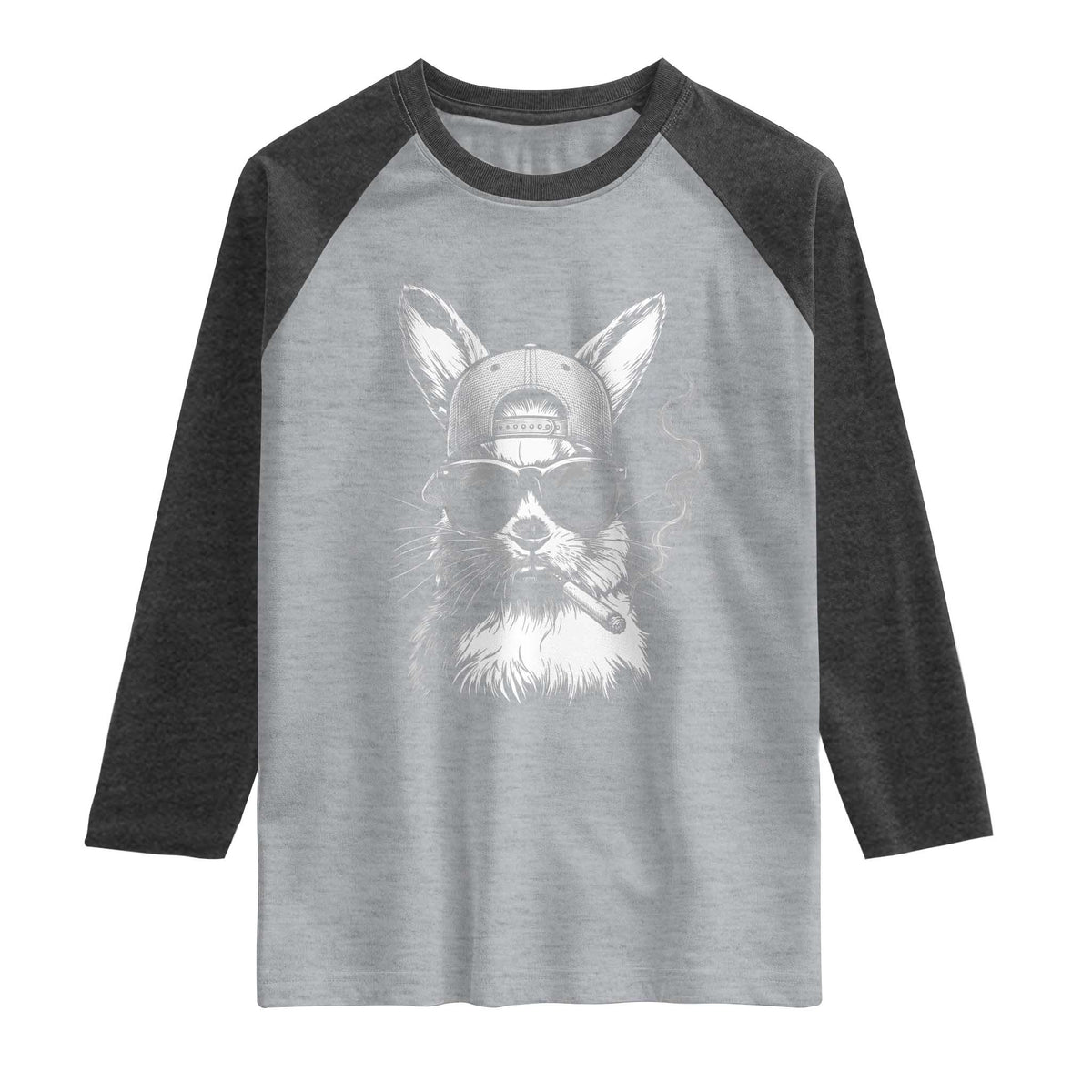 Funny Easter Bunny Smoking Meme Raglan Shirt