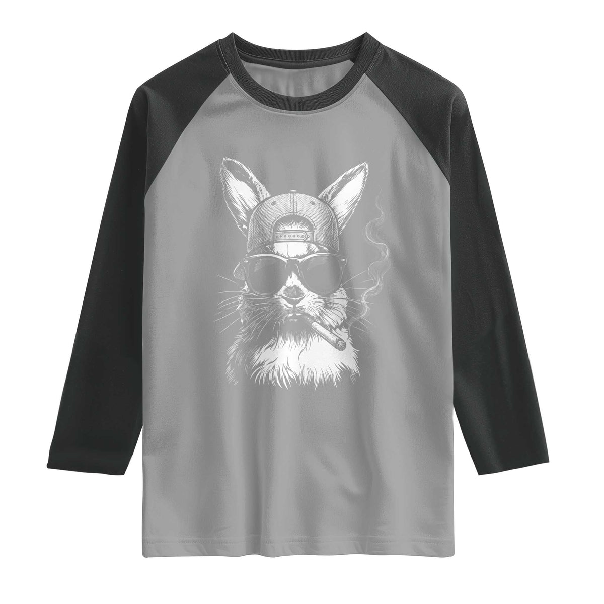 Funny Easter Bunny Smoking Meme Raglan Shirt