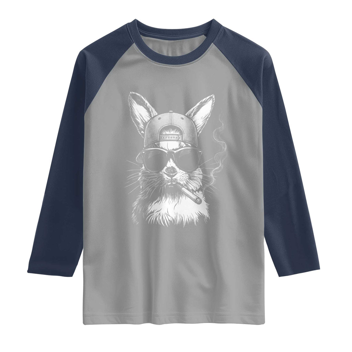 Funny Easter Bunny Smoking Meme Raglan Shirt