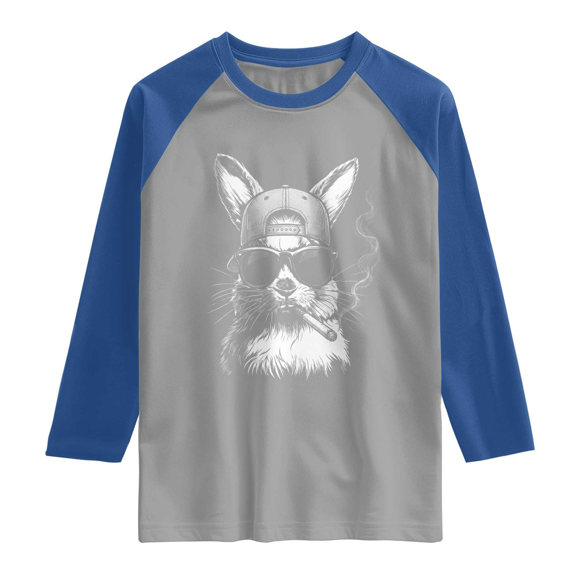 Funny Easter Bunny Smoking Meme Raglan Shirt