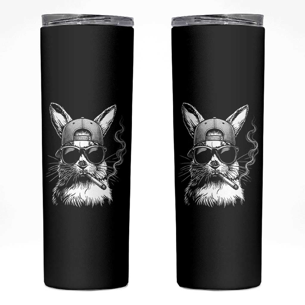 Funny Easter Bunny Smoking Meme Skinny Tumbler