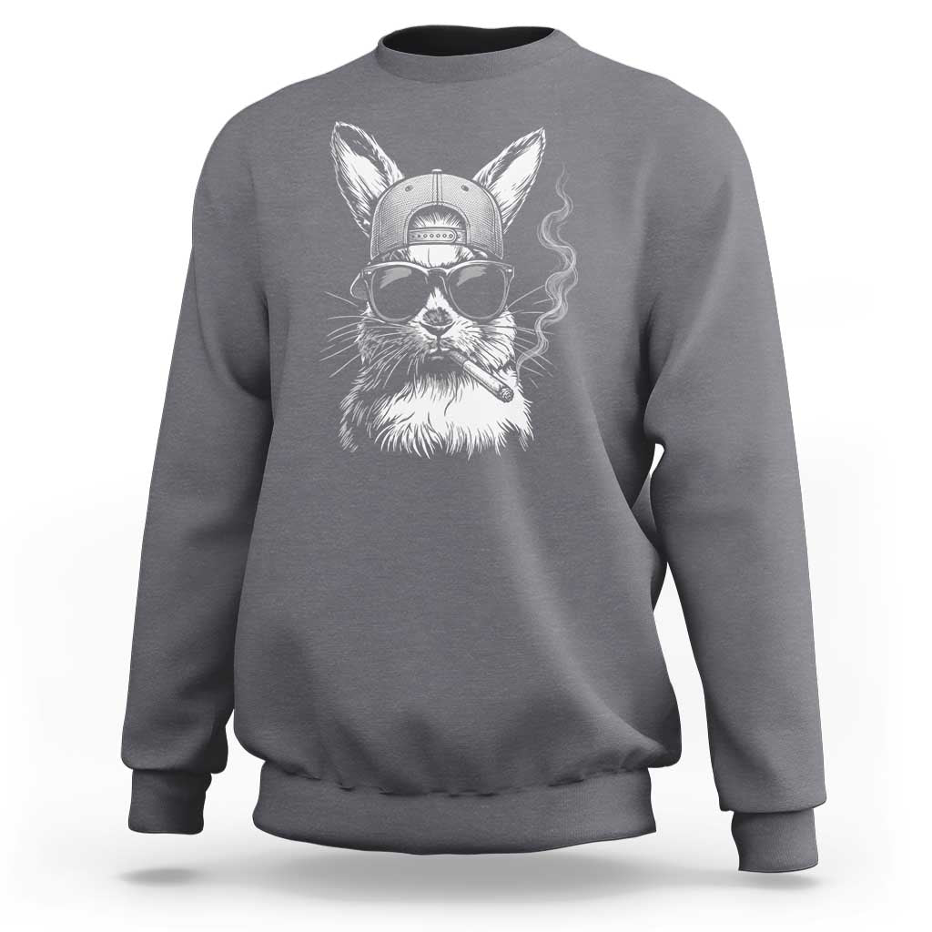 Funny Easter Bunny Smoking Meme Sweatshirt