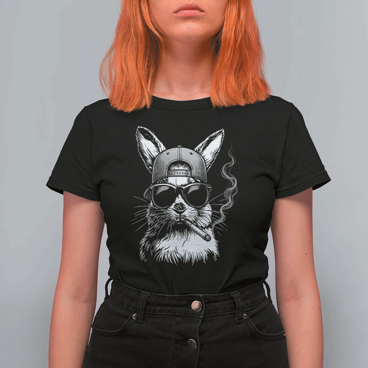 Funny Easter Bunny Smoking Meme T Shirt For Women