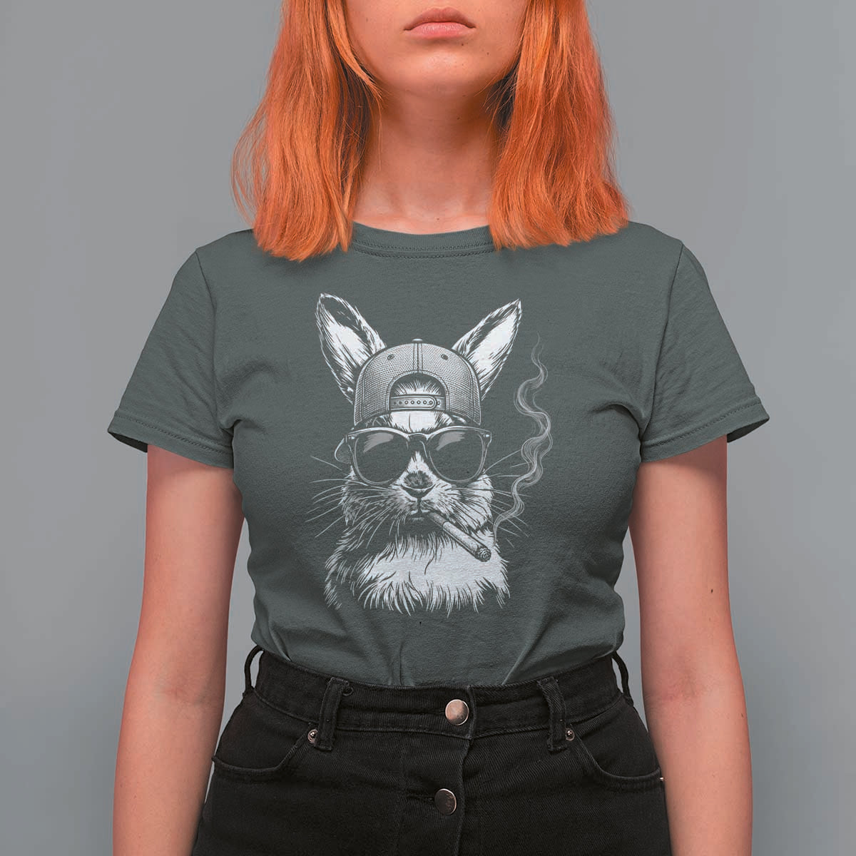 Funny Easter Bunny Smoking Meme T Shirt For Women