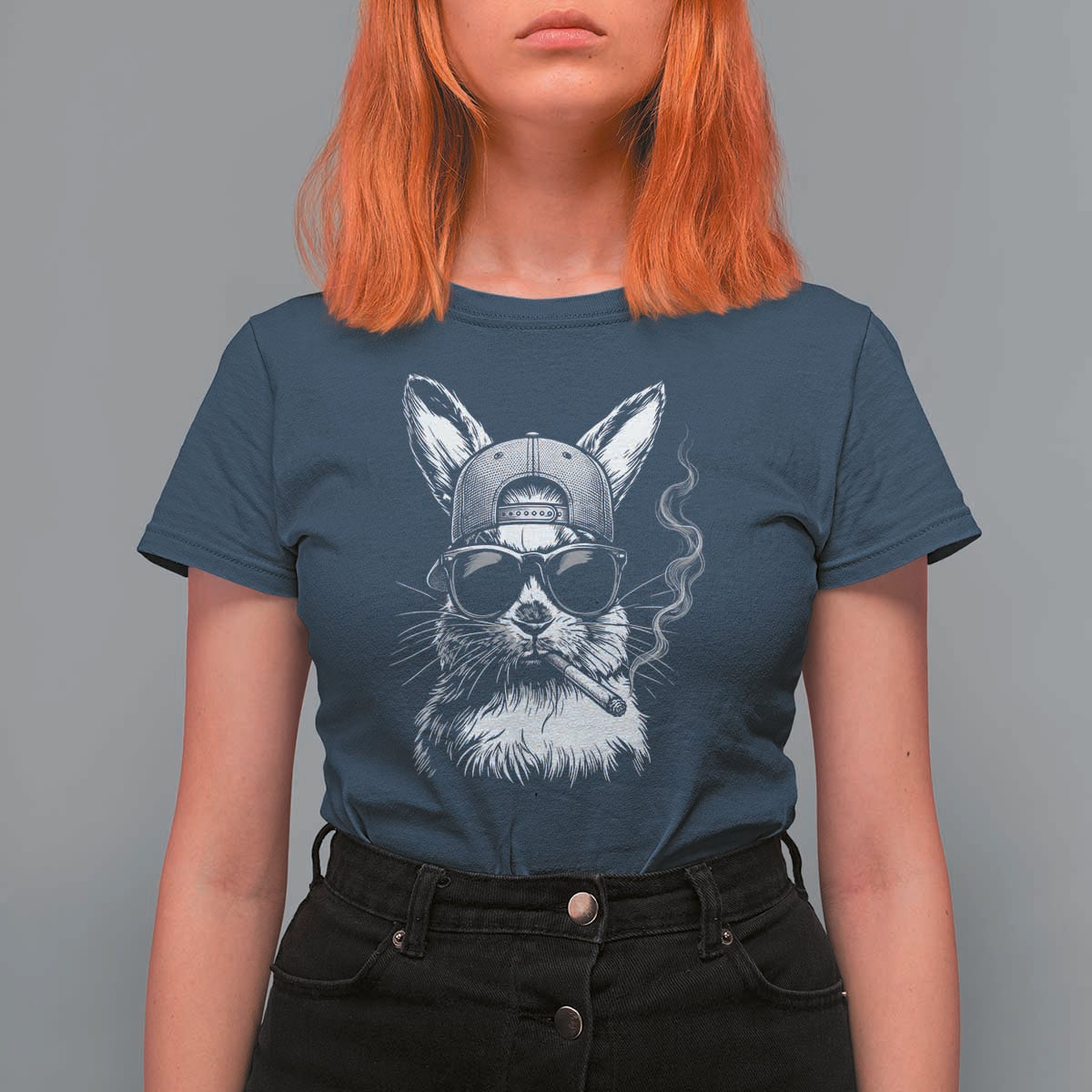 Funny Easter Bunny Smoking Meme T Shirt For Women