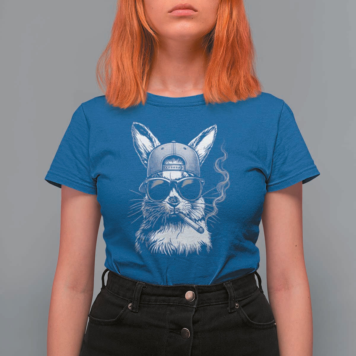Funny Easter Bunny Smoking Meme T Shirt For Women