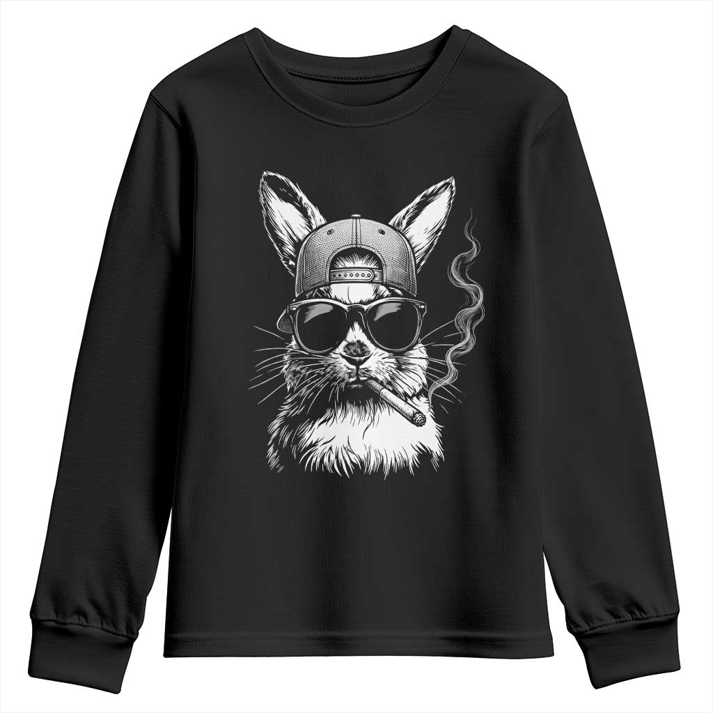 Funny Easter Bunny Smoking Meme Youth Sweatshirt
