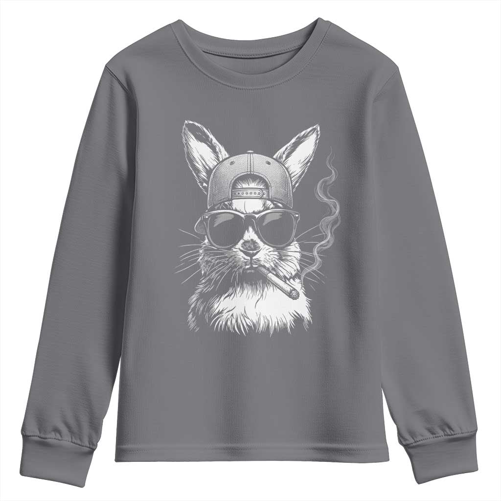 Funny Easter Bunny Smoking Meme Youth Sweatshirt