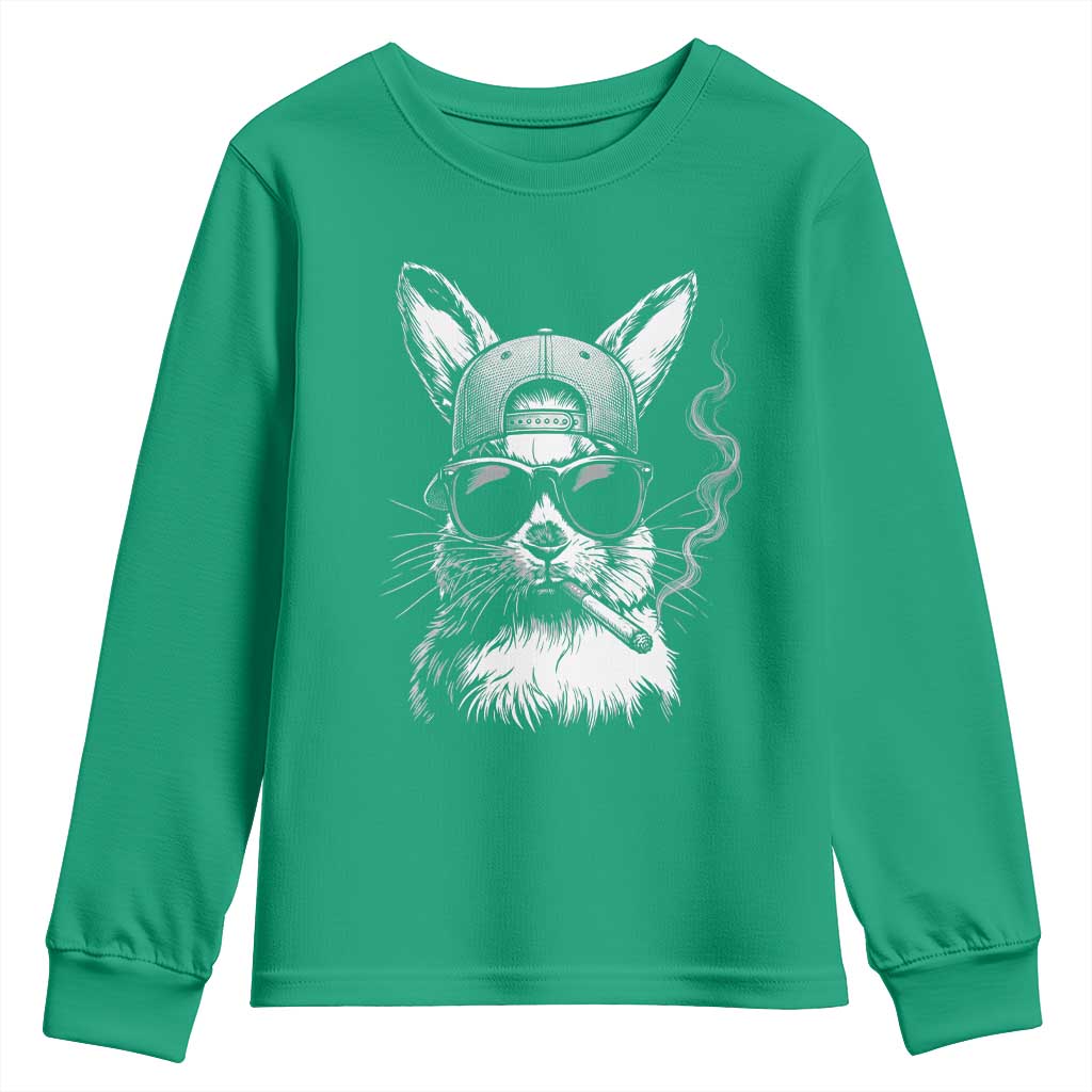 Funny Easter Bunny Smoking Meme Youth Sweatshirt