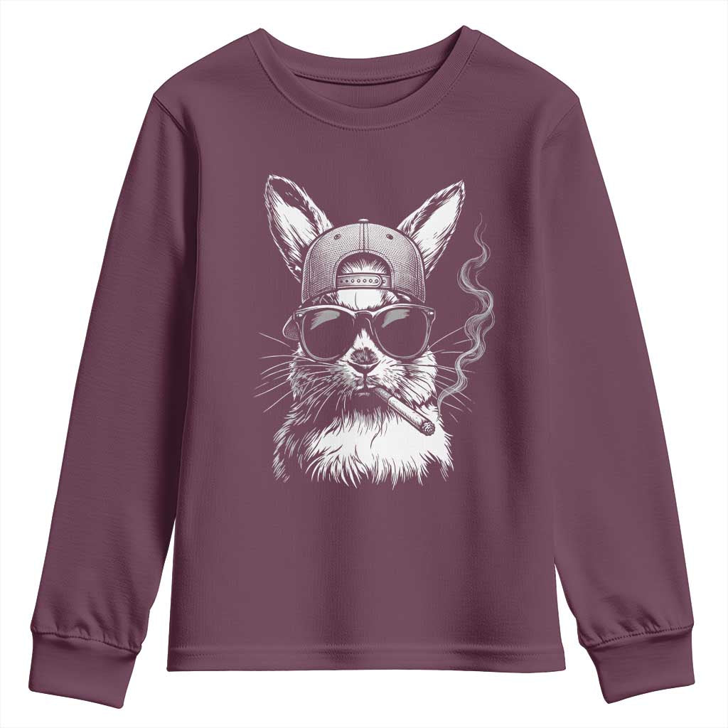 Funny Easter Bunny Smoking Meme Youth Sweatshirt