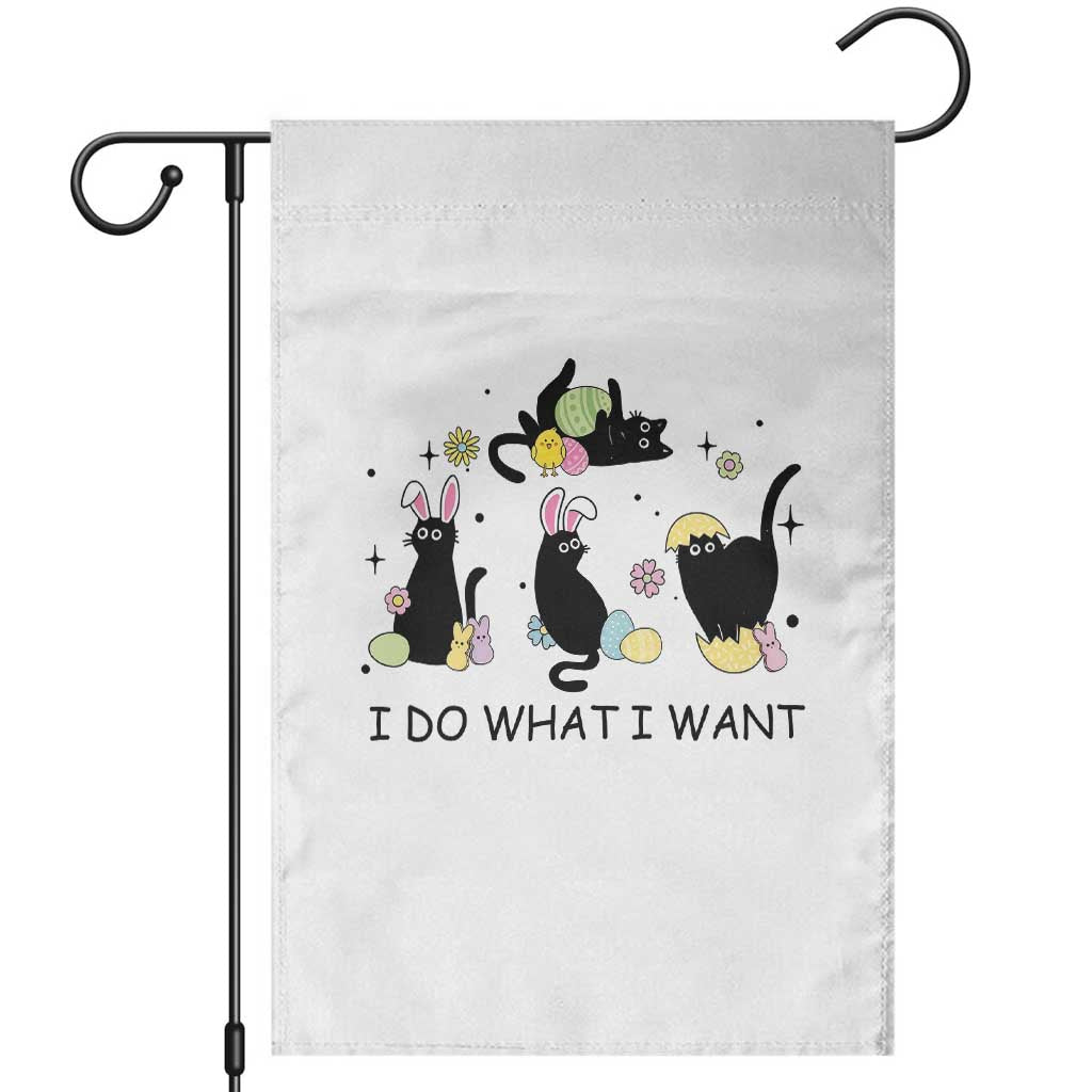 Funny Easter Black Cat Garden Flag I Do What I Want