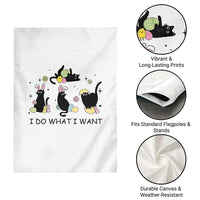 Funny Easter Black Cat Garden Flag I Do What I Want
