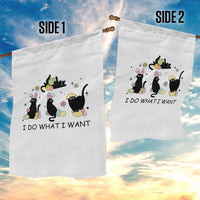 Funny Easter Black Cat Garden Flag I Do What I Want