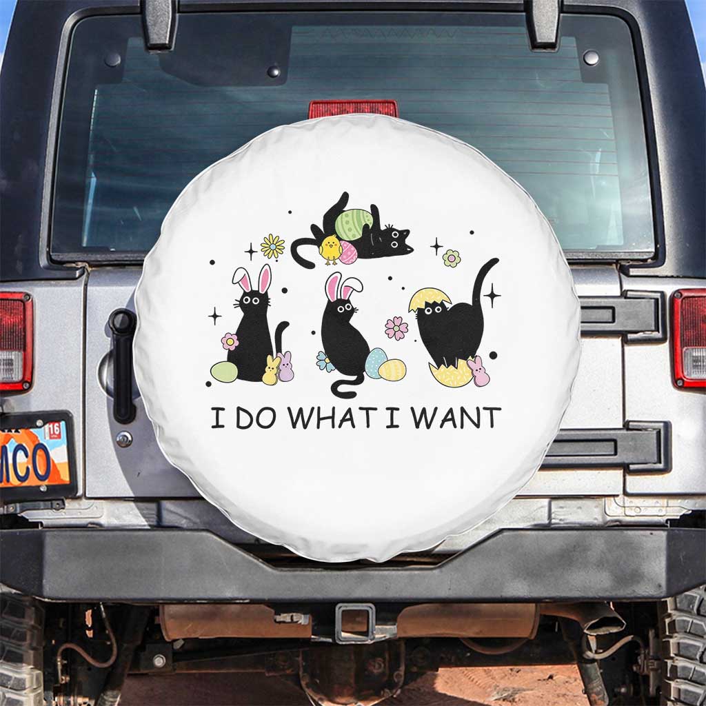 Funny Easter Black Cat Spare Tire Cover I Do What I Want