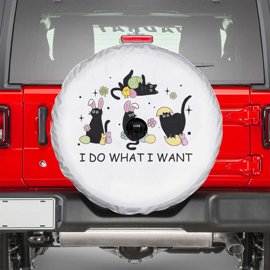 Funny Easter Black Cat Spare Tire Cover I Do What I Want