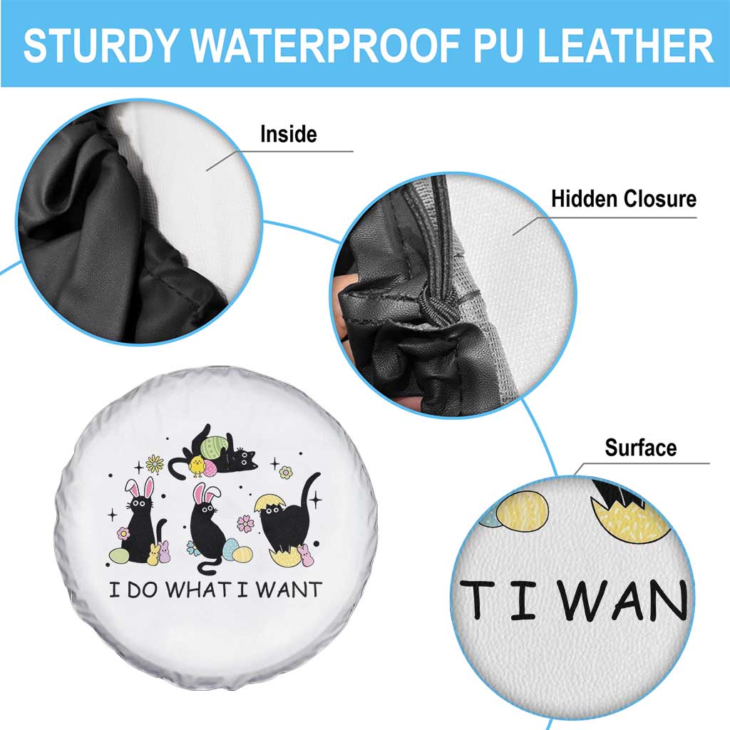 Funny Easter Black Cat Spare Tire Cover I Do What I Want