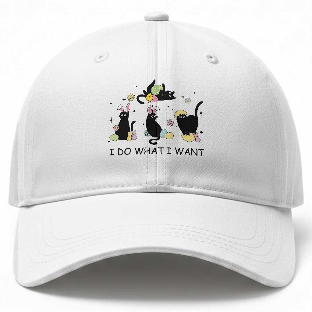 Funny Easter Black Cat Baseball Cap I Do What I Want
