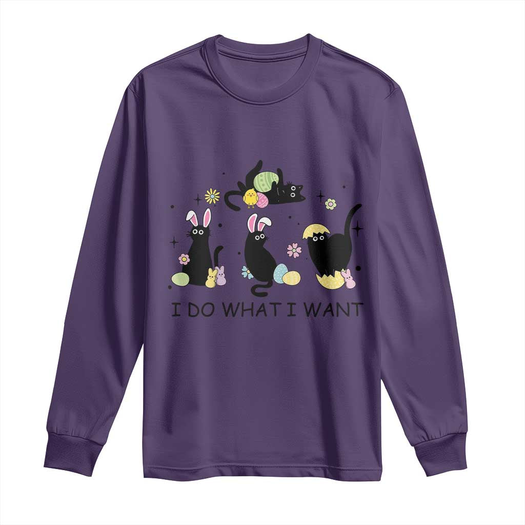 Funny Easter Black Cat Long Sleeve Shirt I Do What I Want