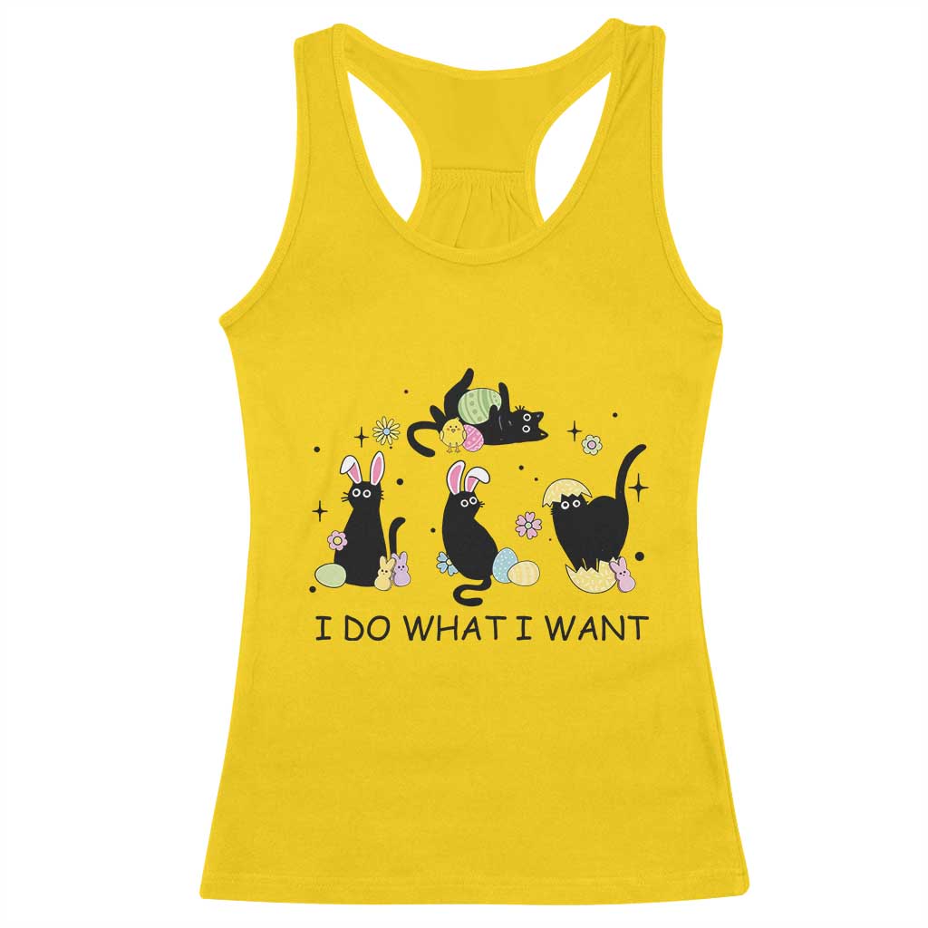 Funny Easter Black Cat Racerback Tank Top I Do What I Want