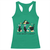 Funny Easter Black Cat Racerback Tank Top I Do What I Want