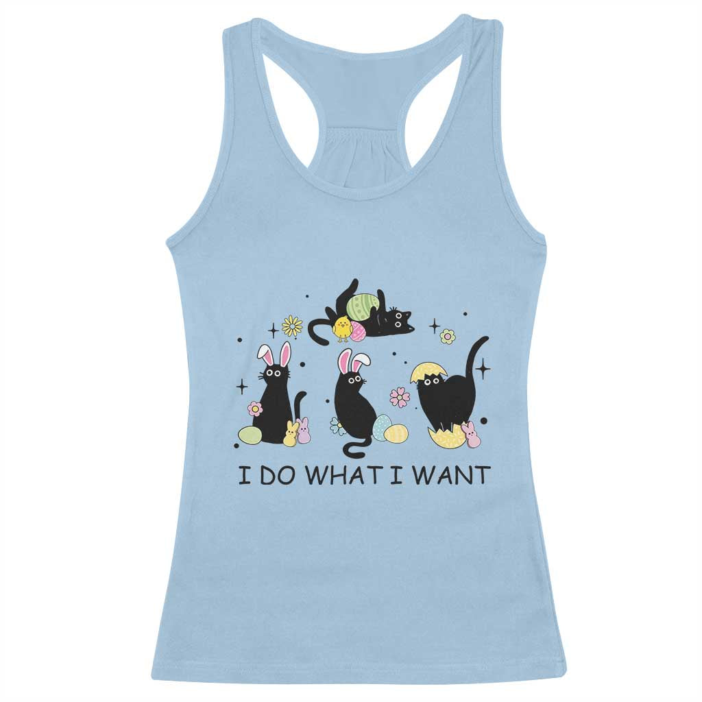 Funny Easter Black Cat Racerback Tank Top I Do What I Want