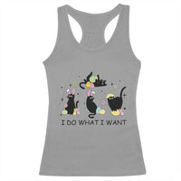 Funny Easter Black Cat Racerback Tank Top I Do What I Want