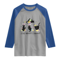 Funny Easter Black Cat Raglan Shirt I Do What I Want