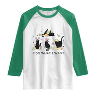 Funny Easter Black Cat Raglan Shirt I Do What I Want
