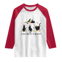 Funny Easter Black Cat Raglan Shirt I Do What I Want