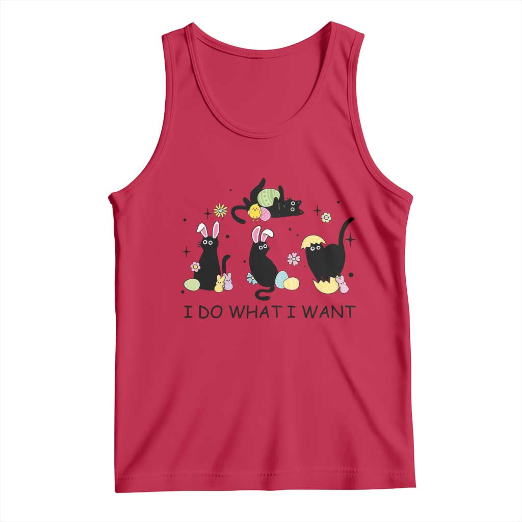 Funny Easter Black Cat Tank Top I Do What I Want