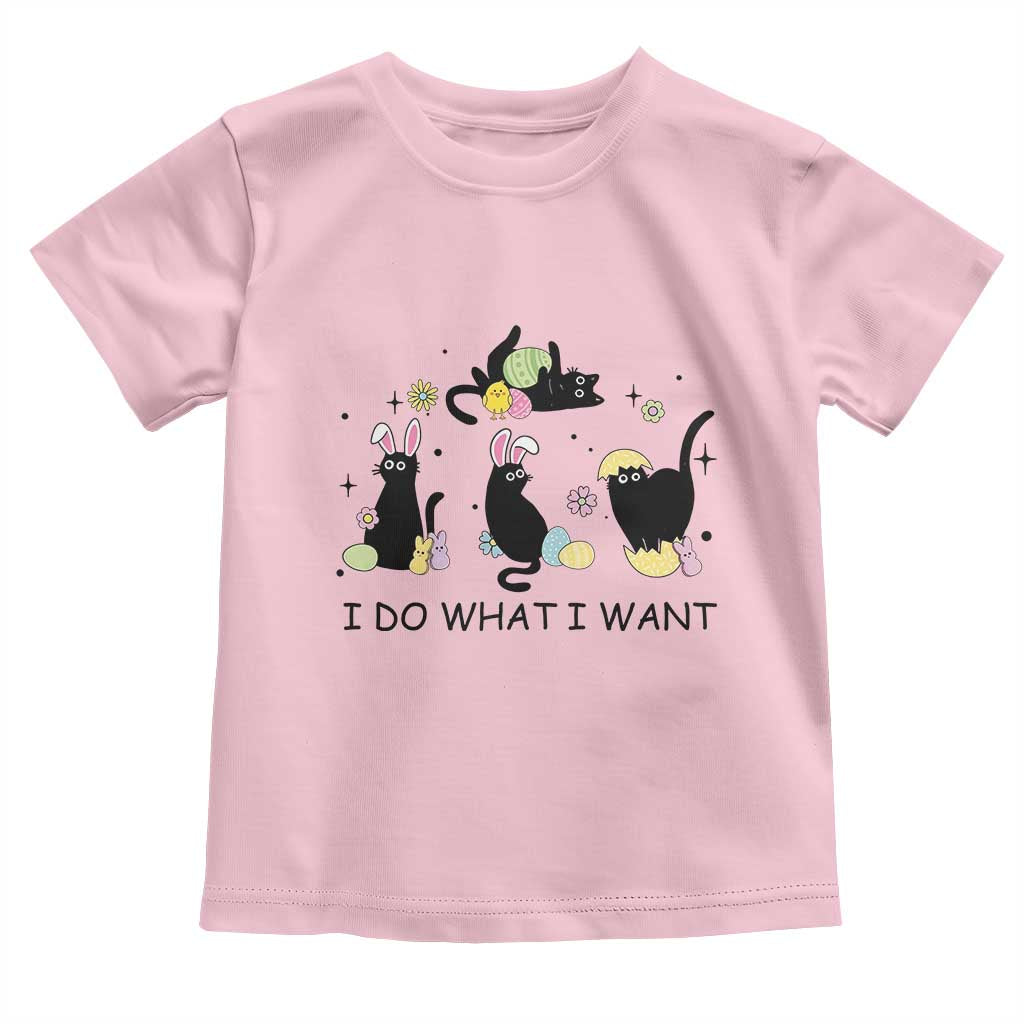 Funny Easter Black Cat Toddler T Shirt I Do What I Want