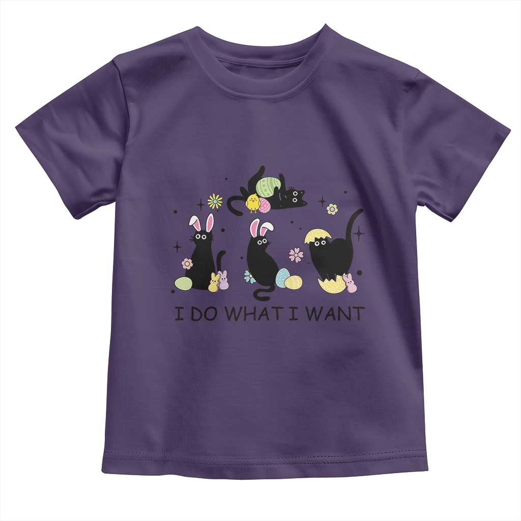 Funny Easter Black Cat Toddler T Shirt I Do What I Want