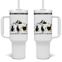 Funny Easter Black Cat Tumbler With Handle I Do What I Want